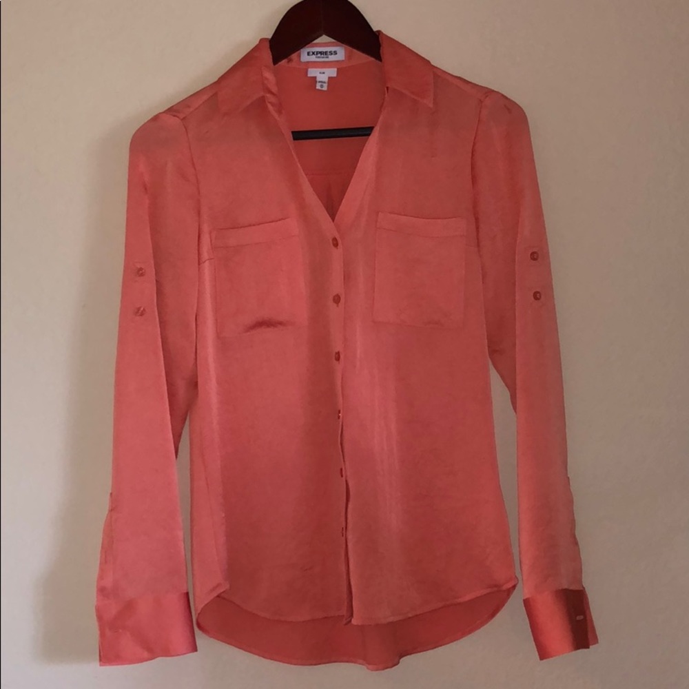 Salmon pink Portifino longsleeve blouse Size XS